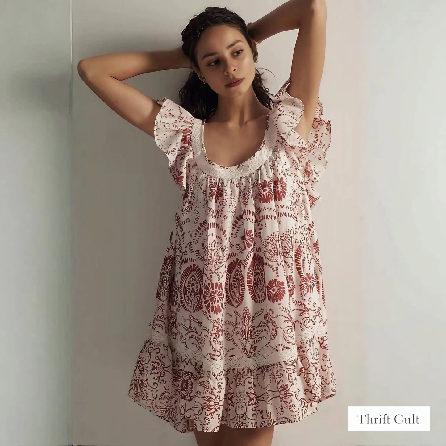 ANTHROPOLOGI✨️ Maeve Flutter-Sleeve Babydoll Mini Dress
