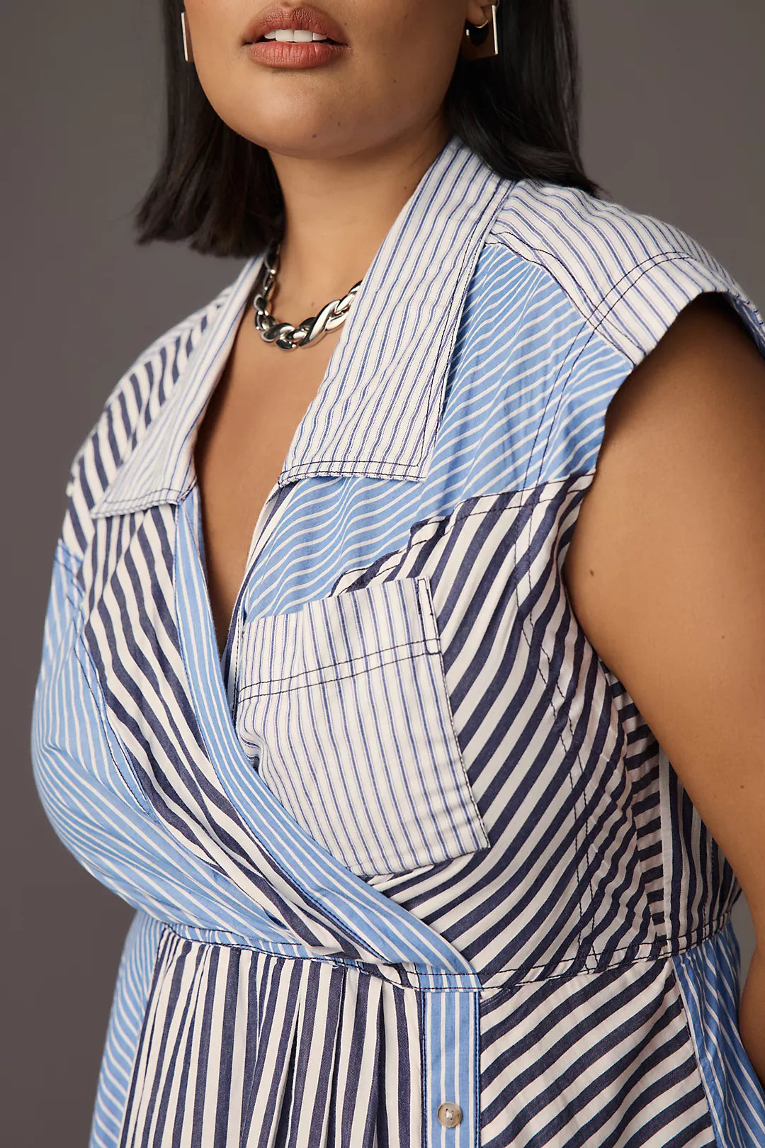 ANTHROPOLOGI✨️ Pilcro Asymmetrical Button-Front Wrap Shirt Dres