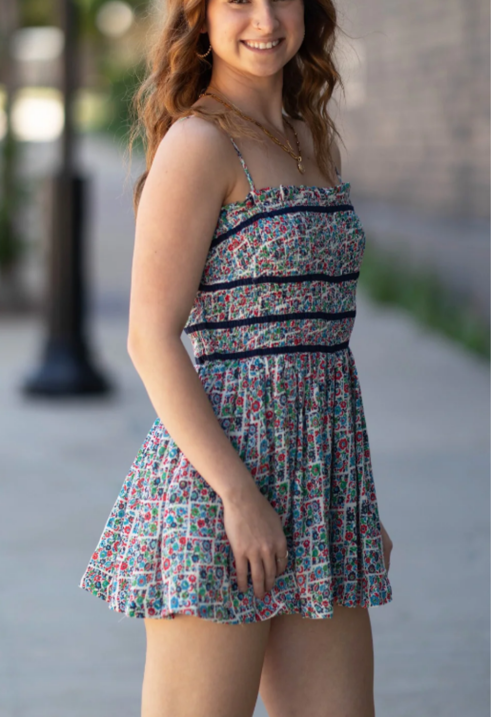 FRE✨️ PEOPLE Women's Bali Checked out printed romper