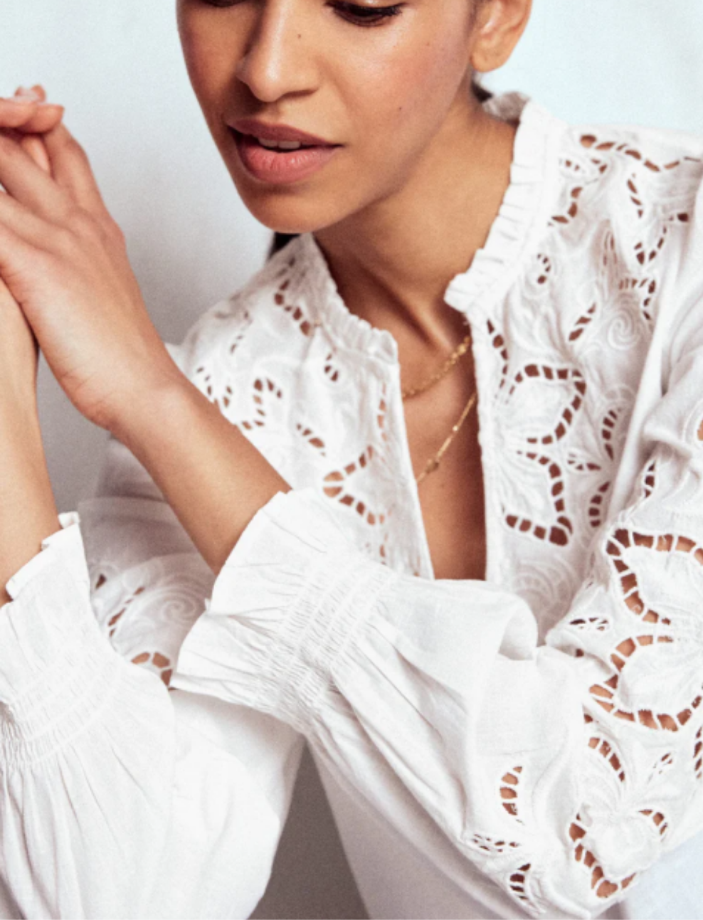 BODE✨️ Cutwork Embroidered Blouse-White