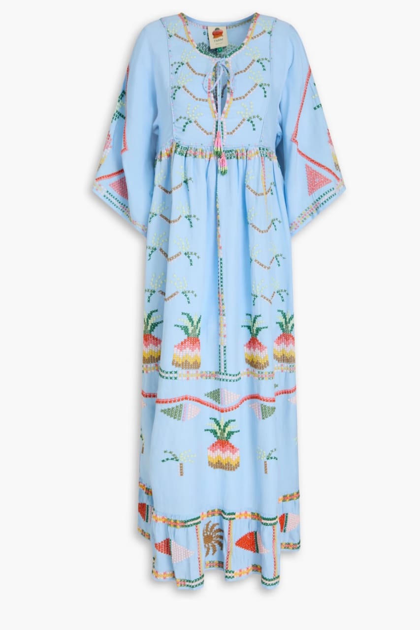 FAR✨️ RIO Embellished Linen-Blend Maxi Dress