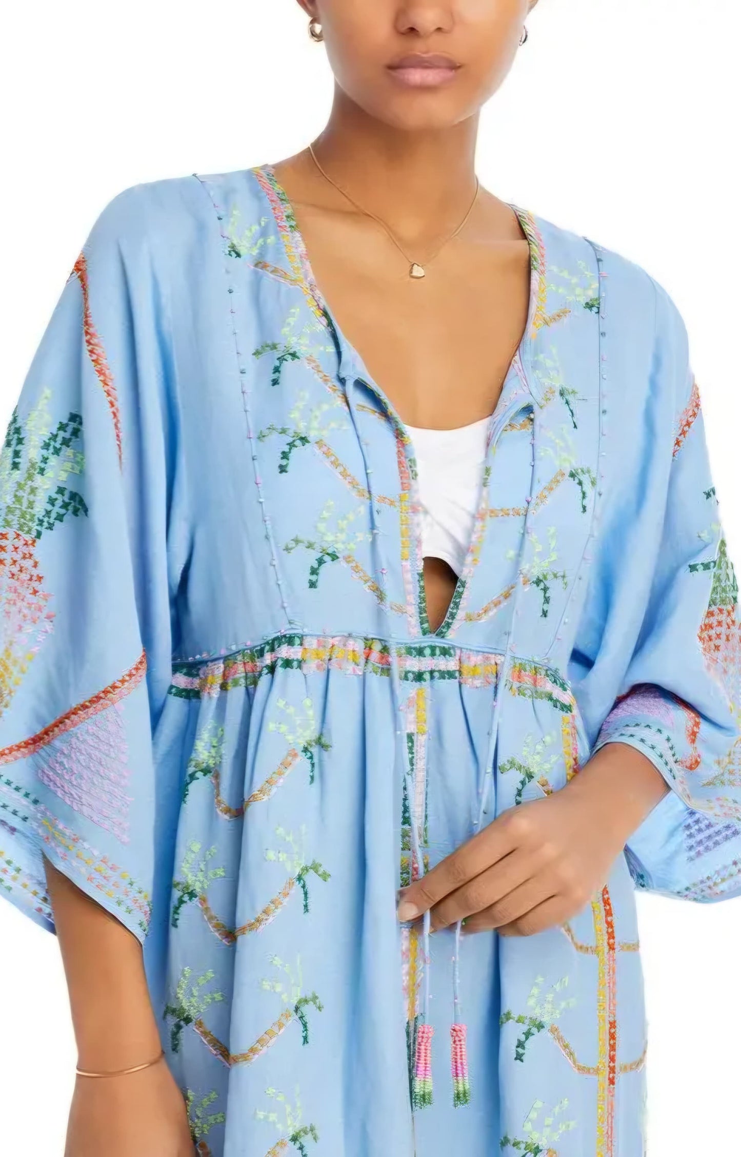 FAR✨️ RIO Embellished Linen-Blend Maxi Dress