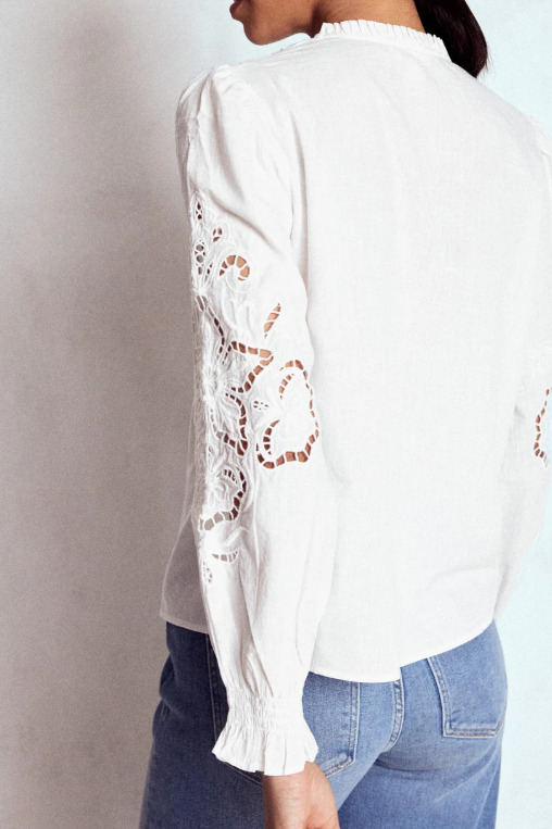 BODE✨️ Cutwork Embroidered Blouse-White