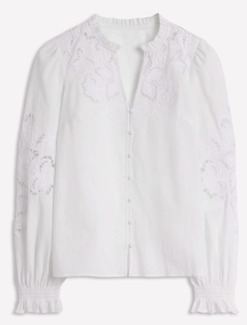 BODE✨️ Cutwork Embroidered Blouse-White