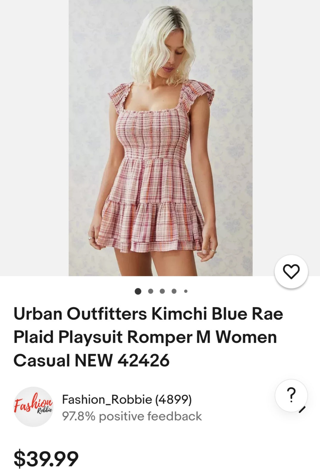 URBA✨️ OUTFITTERS Kimchi Blue Rae Plaid Playsuit Romper