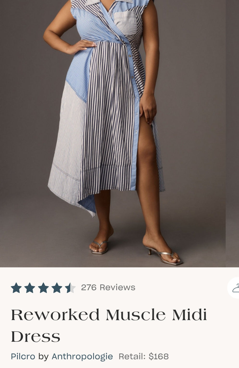 ANTHROPOLOGI✨️ Pilcro Asymmetrical Button-Front Wrap Shirt Dres