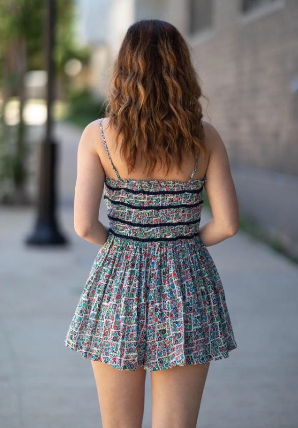 FRE✨️ PEOPLE Women's Bali Checked out printed romper