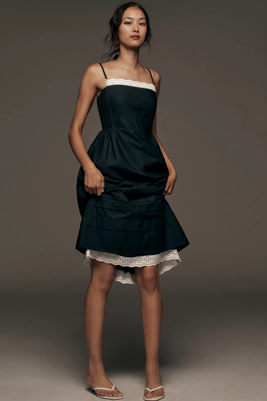 ANTHROPOLOGI✨️ Sleeveless Poplin Midi Dress Black