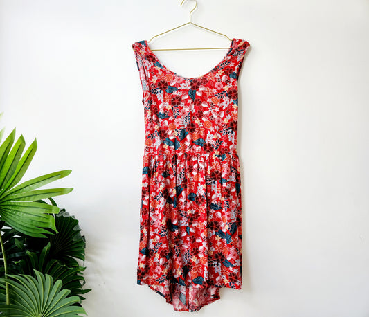 Mango floral mini dress - red