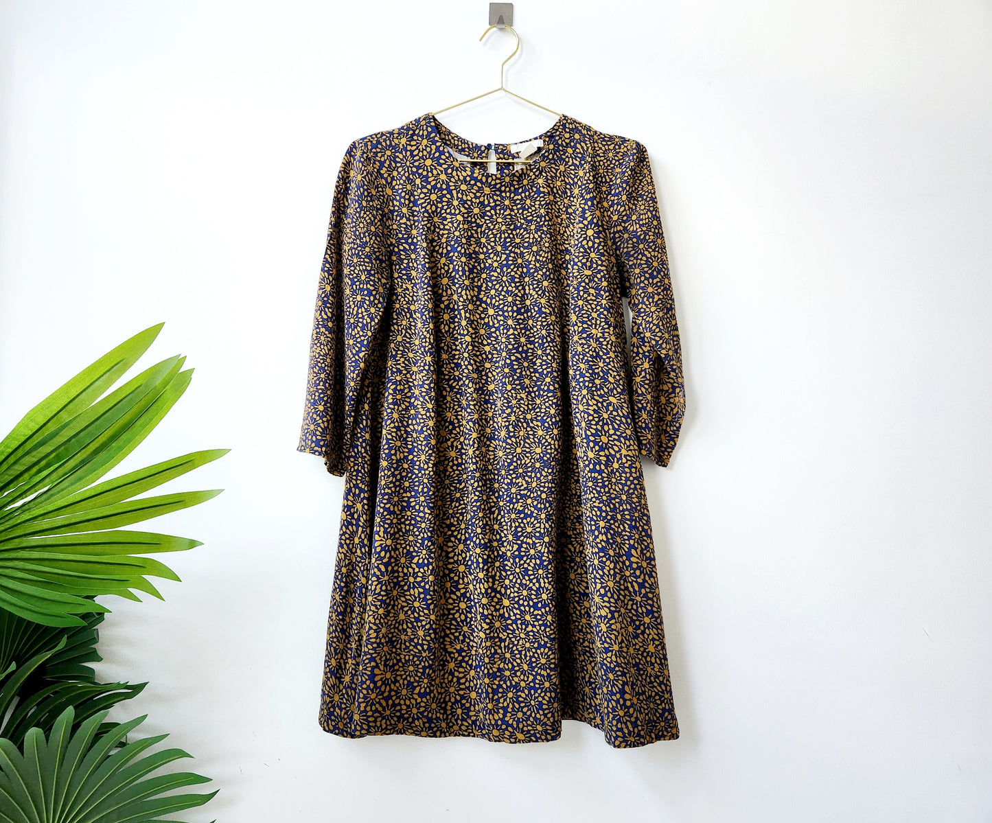 H&M floral full sleeves dress - brown