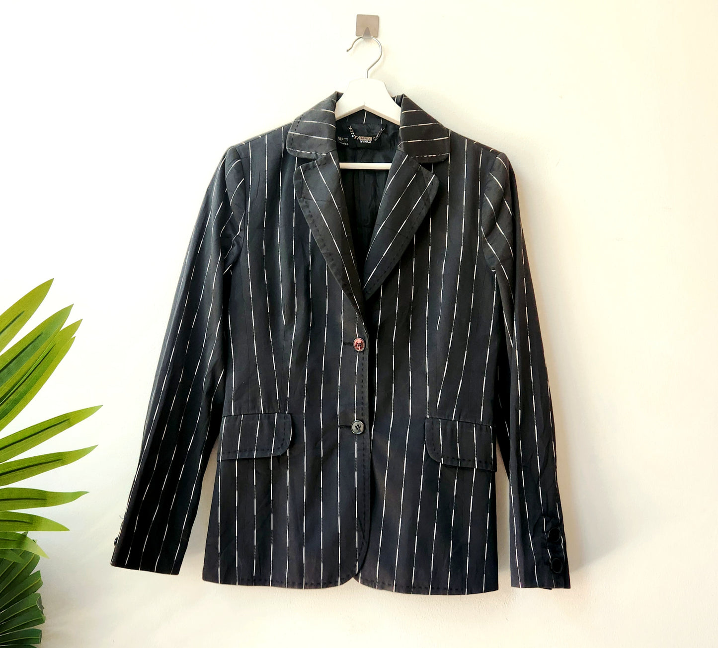 Mango printed blazer - black