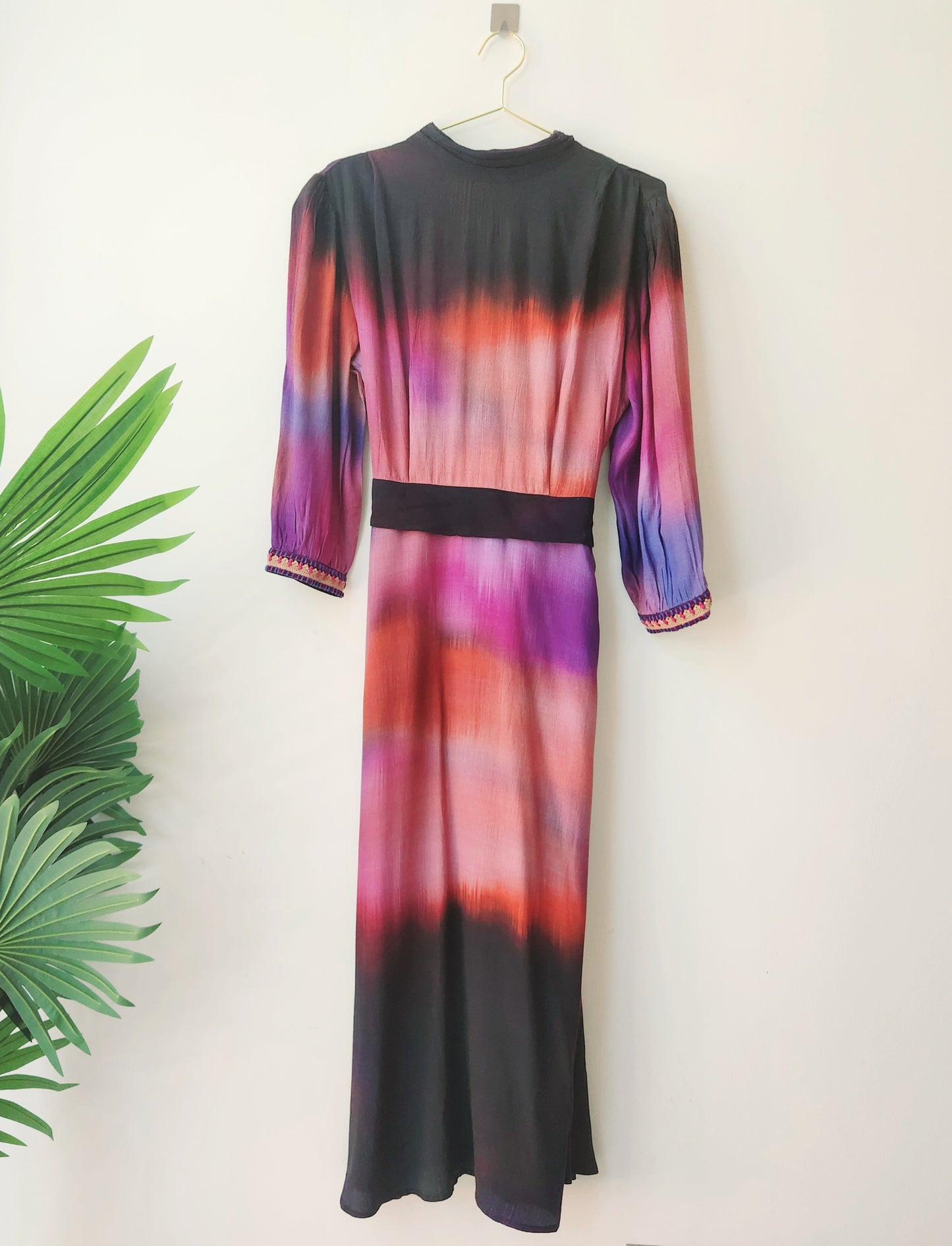 Bl^nk tie dye print maxi dress - black/pink