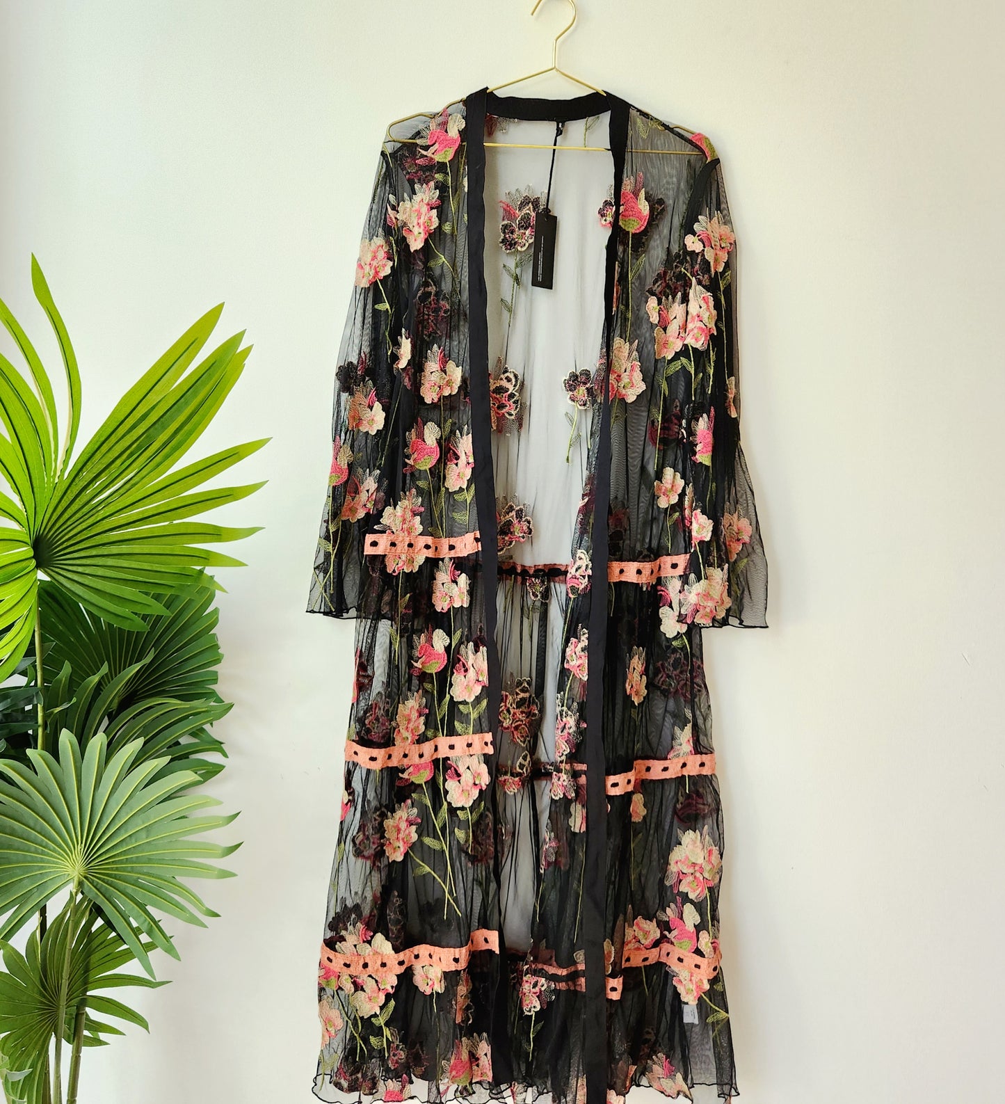 Bl^nk floral maxi overlay - black