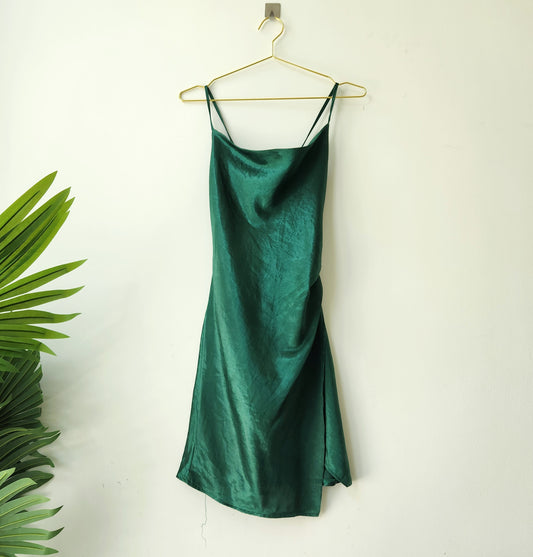 Angel Biba mini slip dress - bottle green