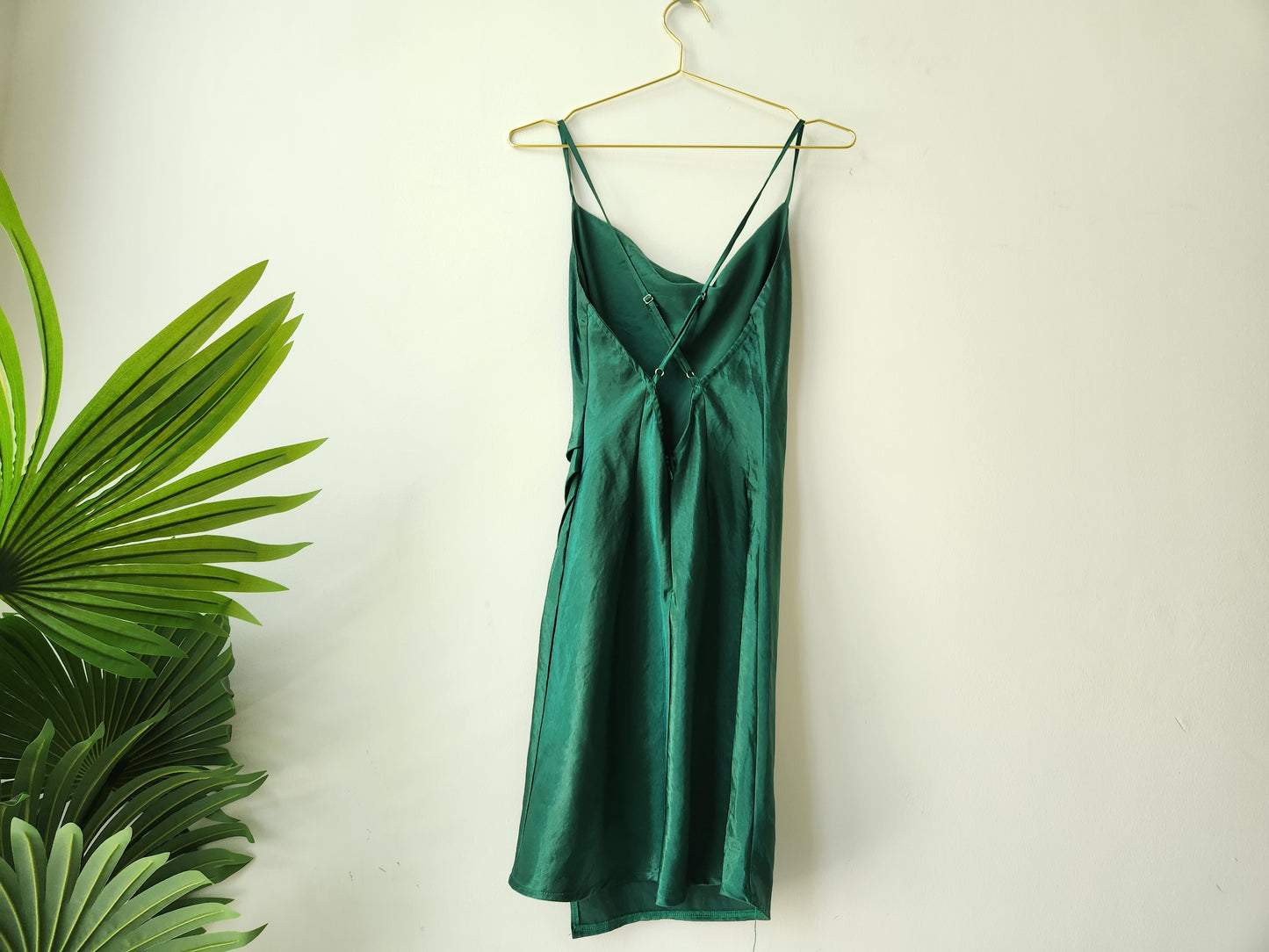 Angel Biba mini slip dress - bottle green