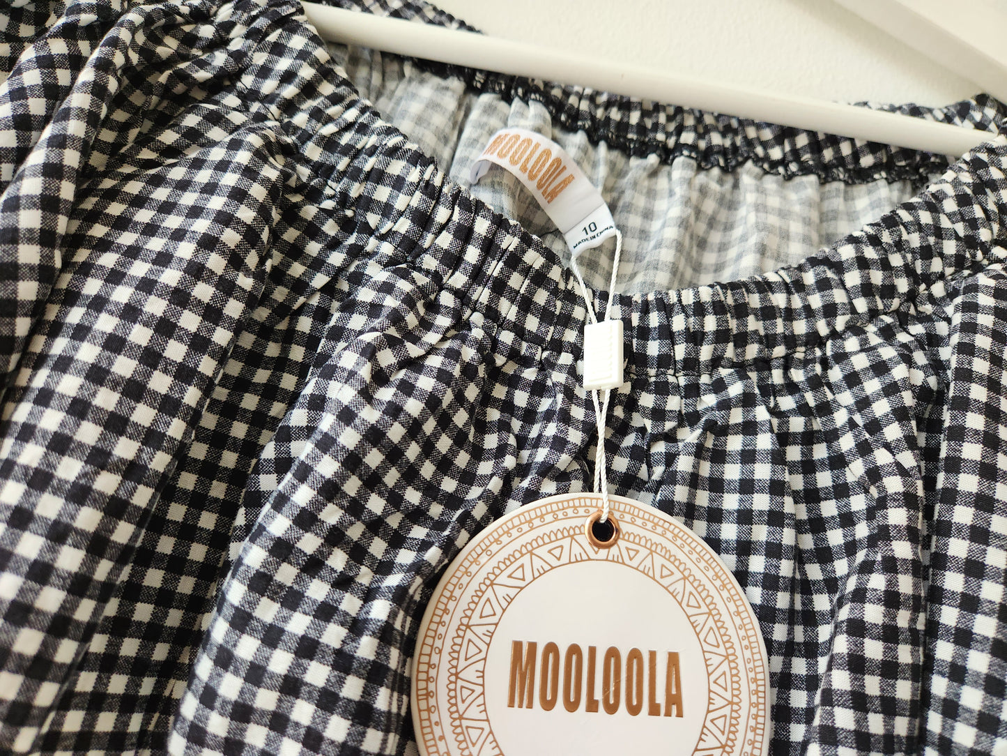 Mooloola gingham mini dress - black/white