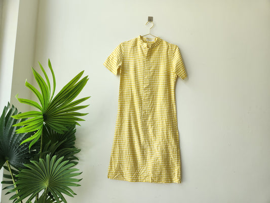 Pageboy gingham mini dress - yellow