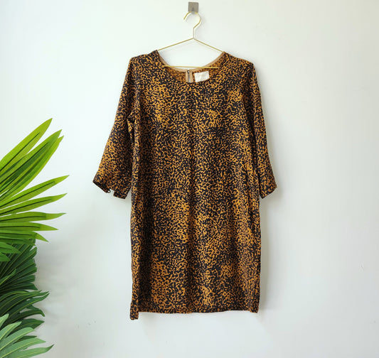 Leopard print mini dress - brown