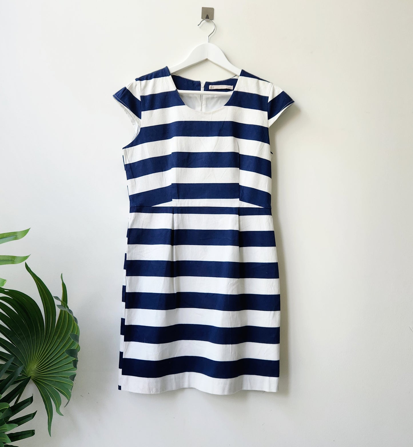 Sfera striped skater dress - blue / white