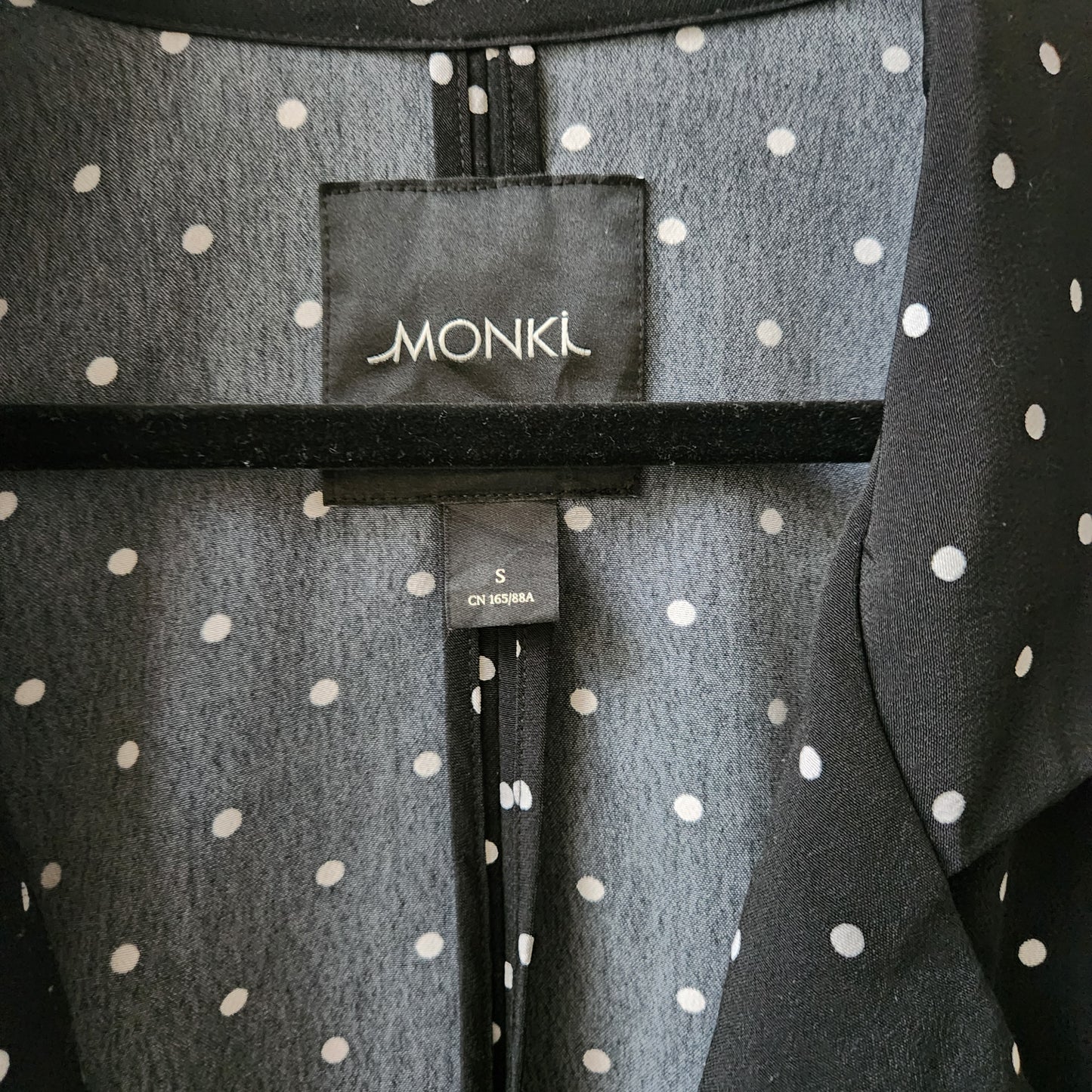 Monki summer polka dots blazer - black