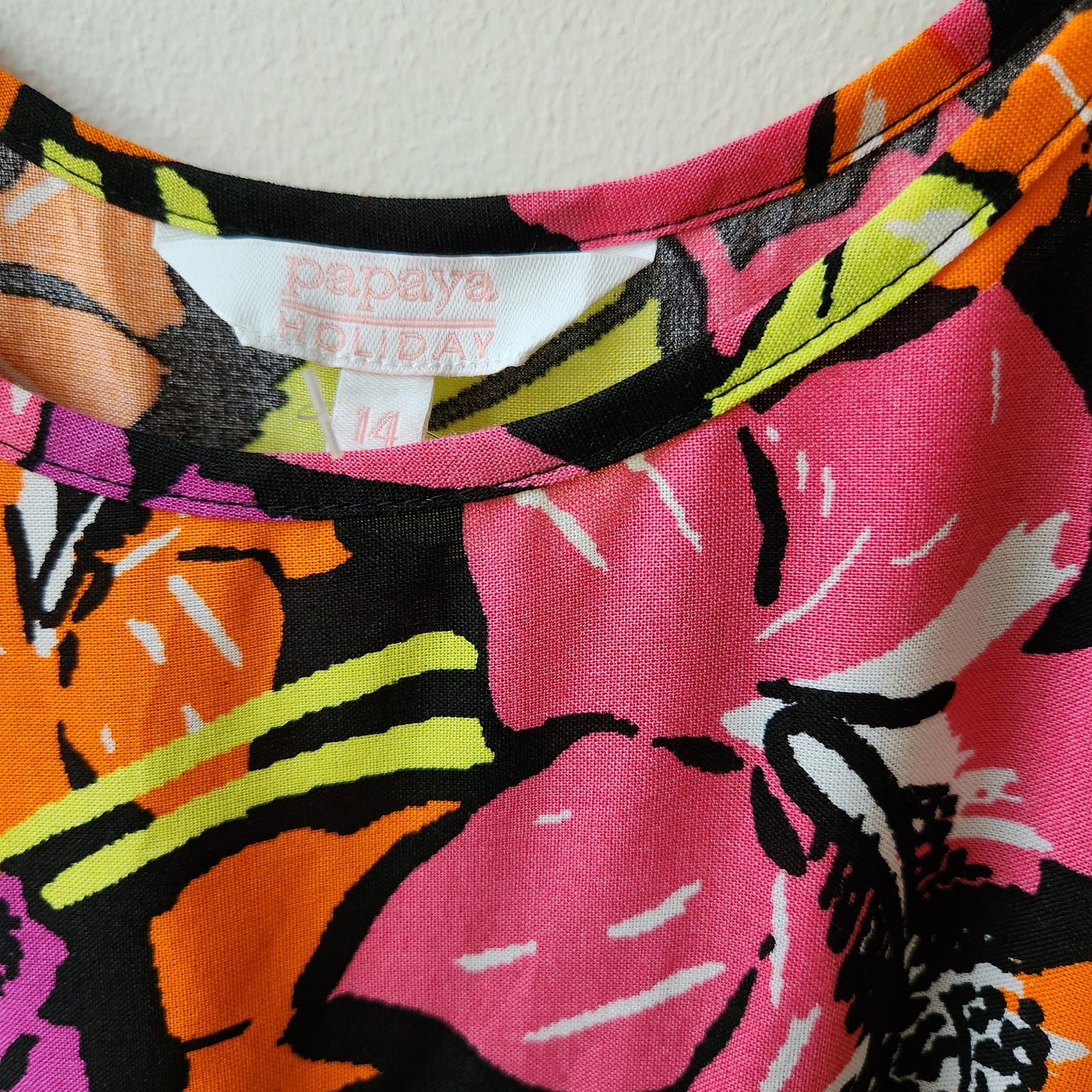 Papaya tropical print dress - pink/orange/black