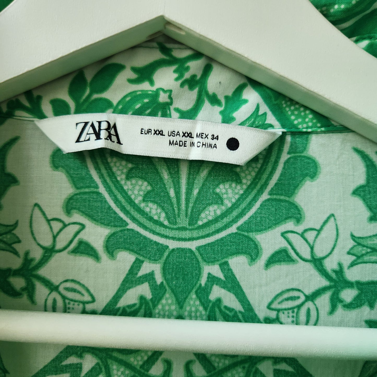 Zara printed swing dress - green