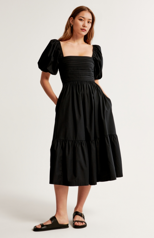 ABERCROMBI✨️ & FITCH
Emerson Puff Maxi- Day dress - black