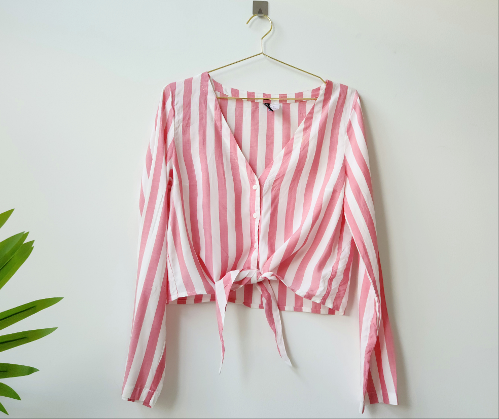 H&M tie knot blouse top - pink