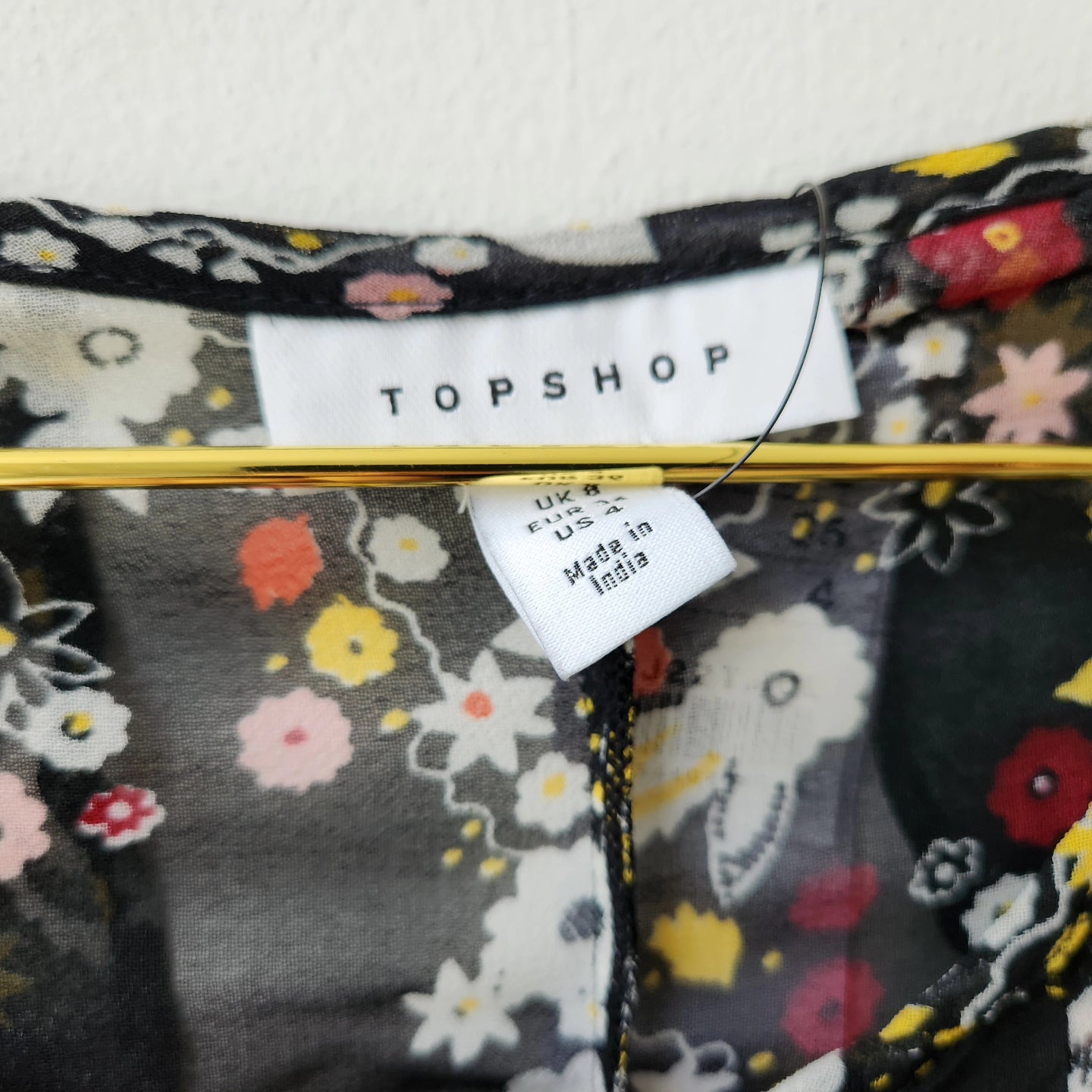 Topshop floral mini dress - black