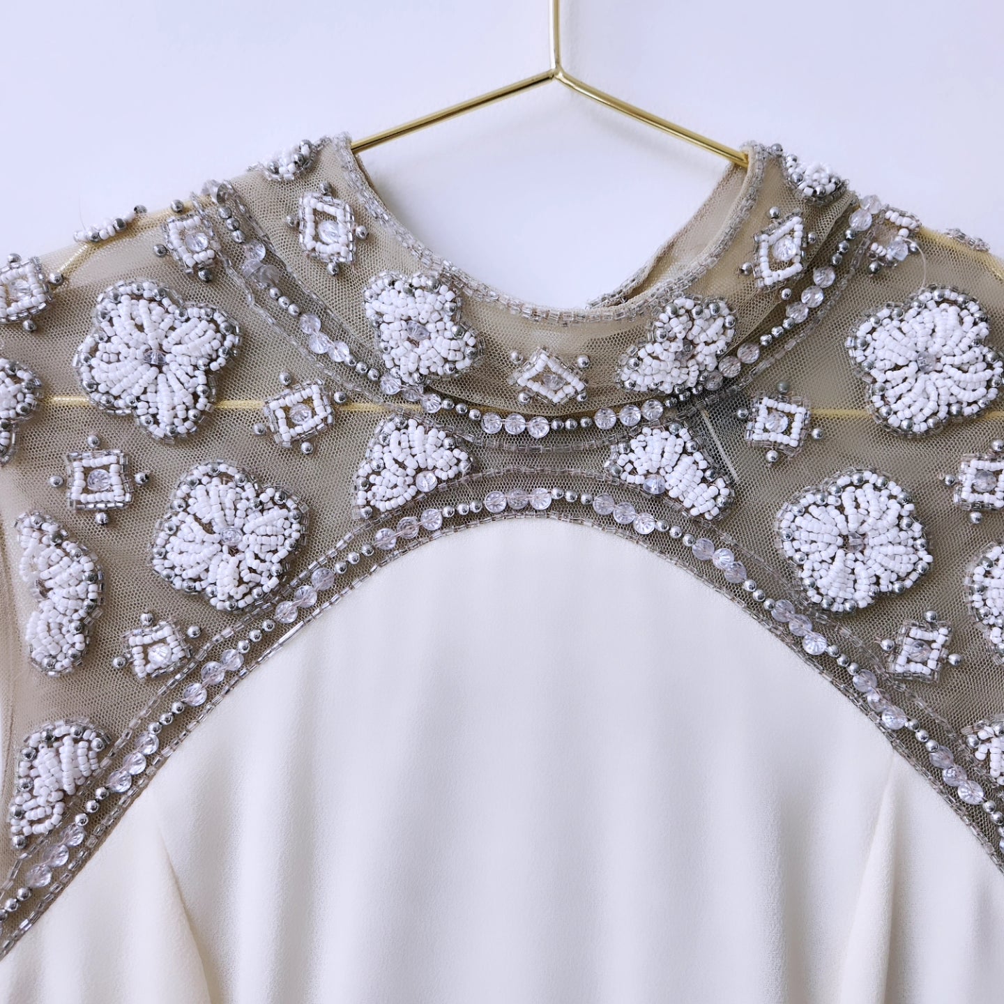 Topshop embellished mini dress - off white