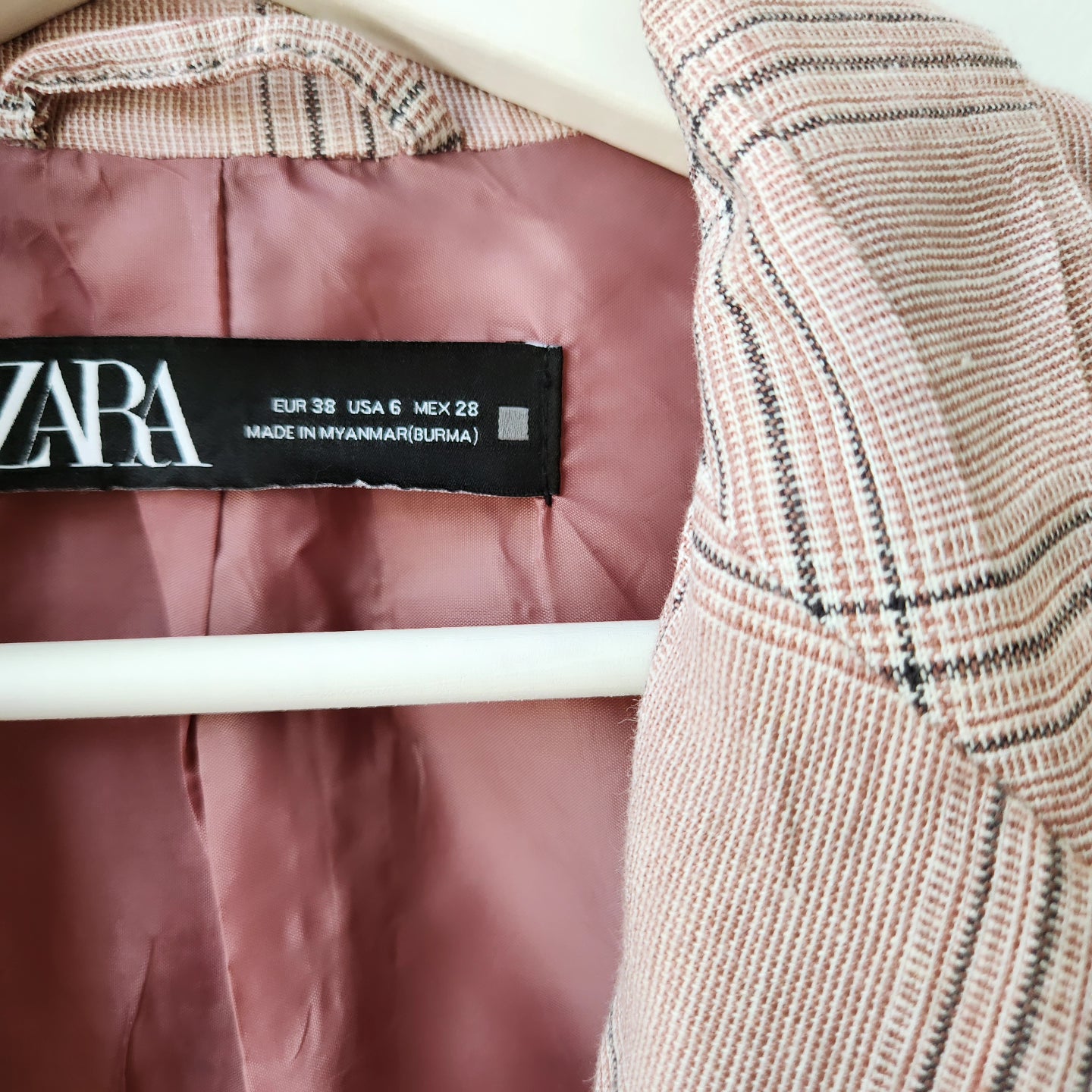 Zara striped blazer - mauve pink