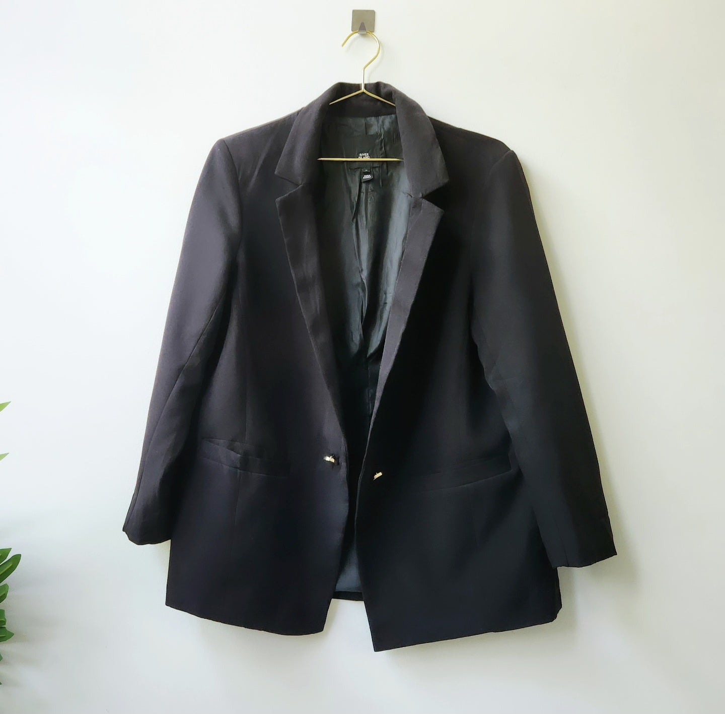 River Island solid blazer - black