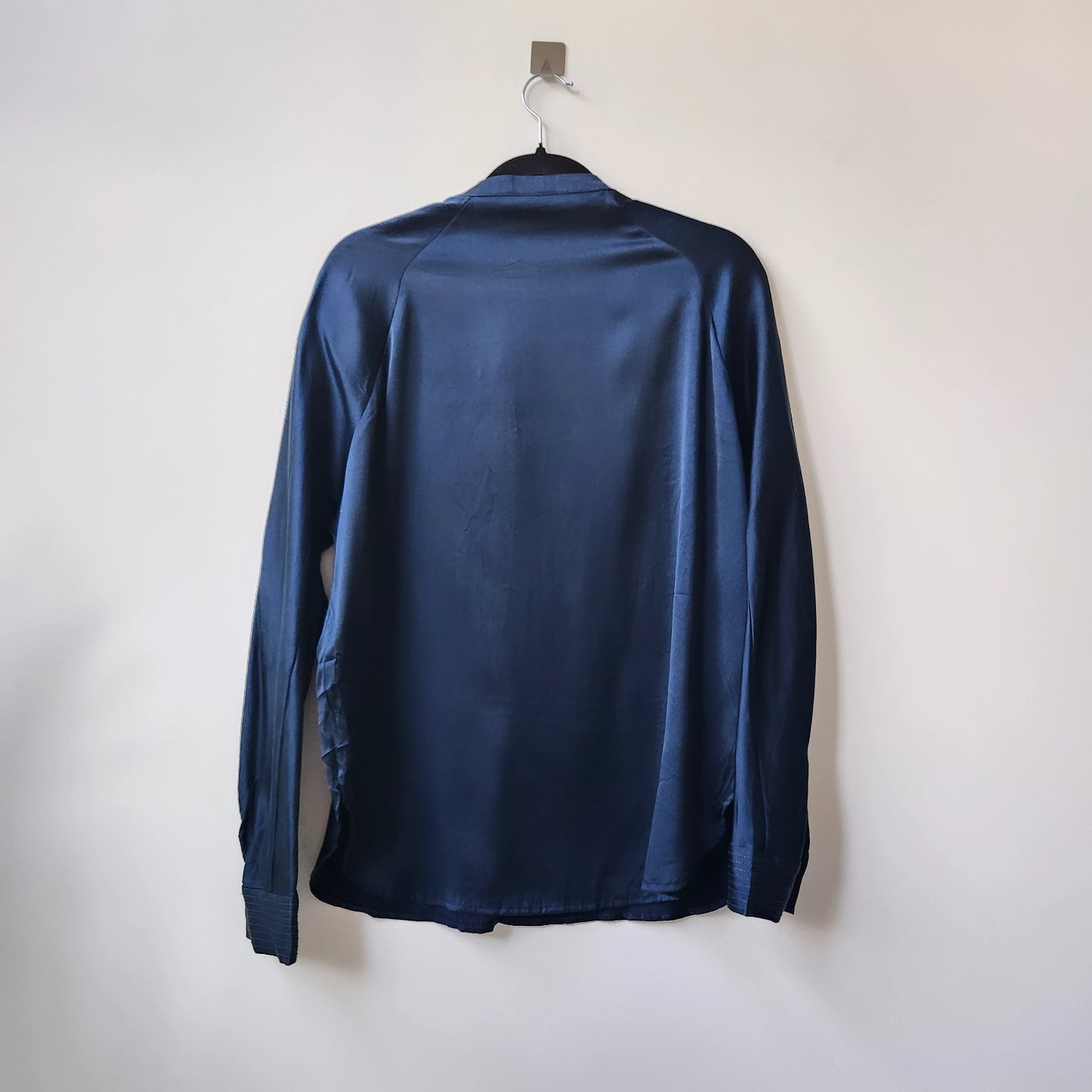 Satin shirt - navy blue