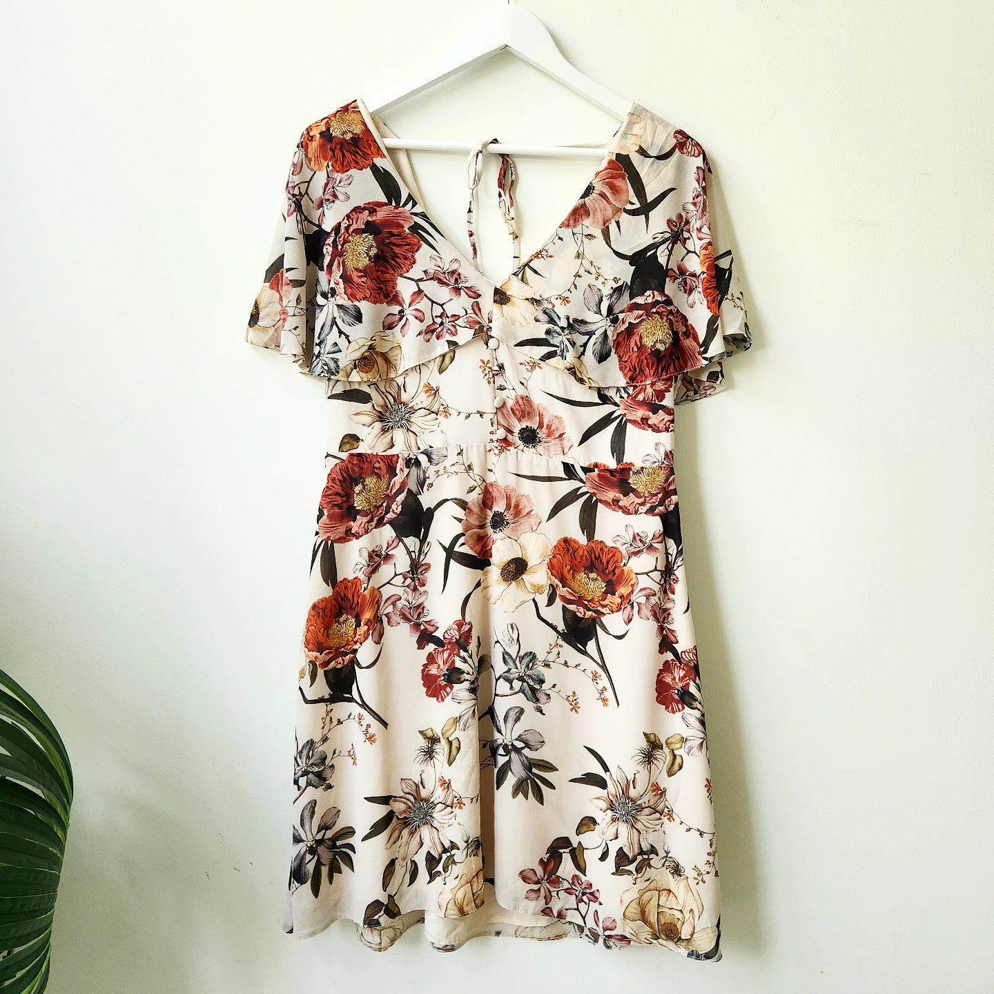 River Island tropical print dress - beige