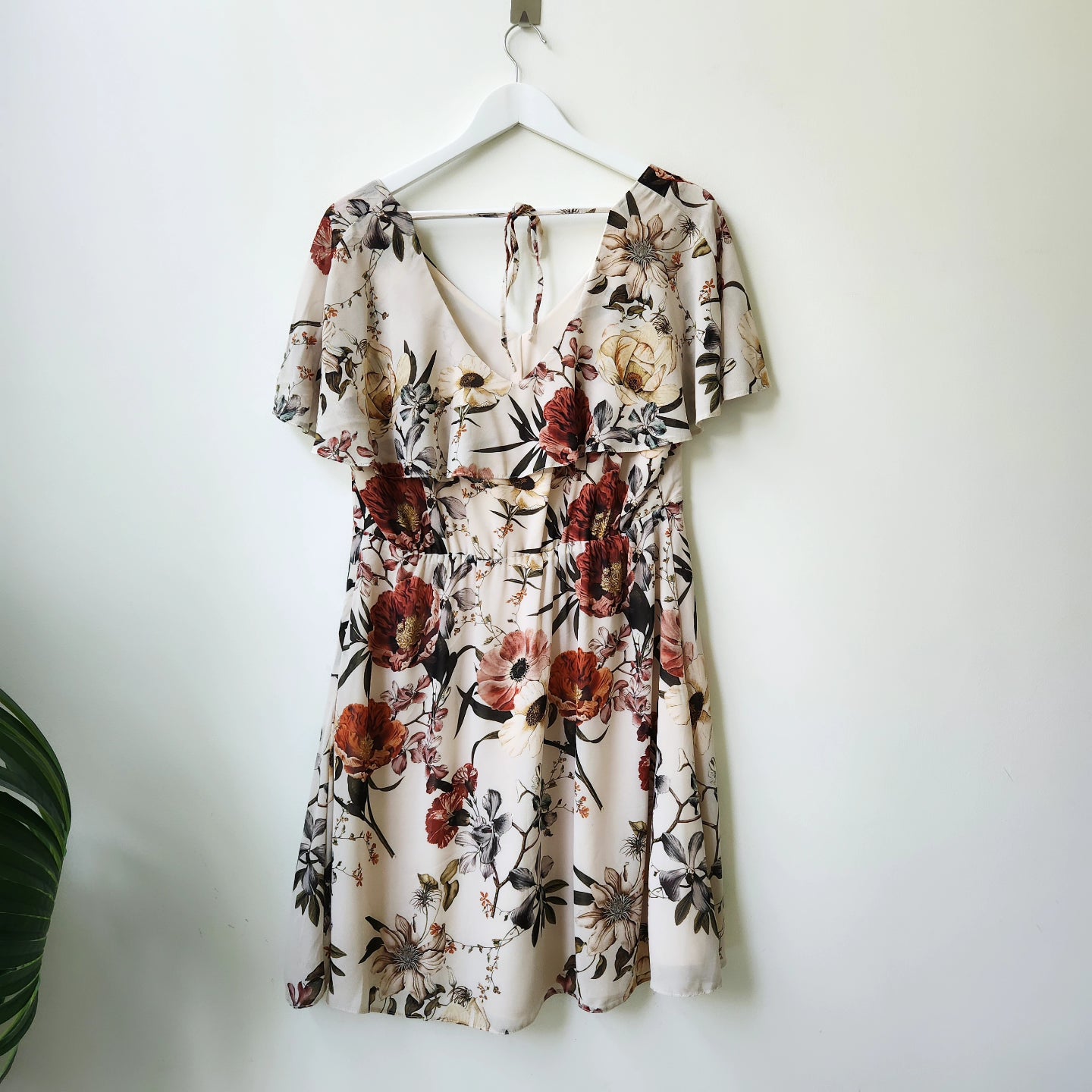 River Island tropical print dress - beige