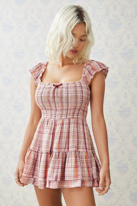 URBA✨️ OUTFITTERS Kimchi Blue Rae Plaid Playsuit Romper