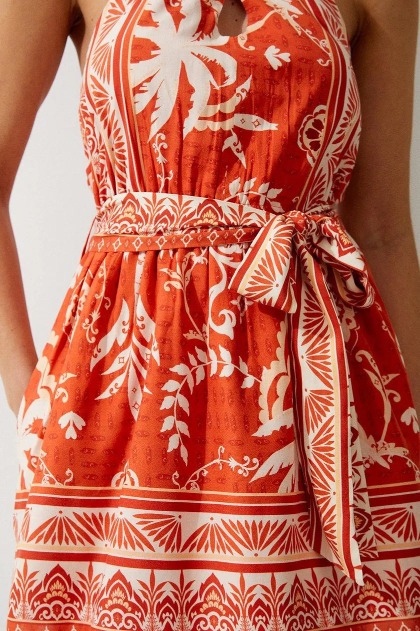KARE✨️ MILLEN Printed Viscose Cross Body Woven Mini Dress