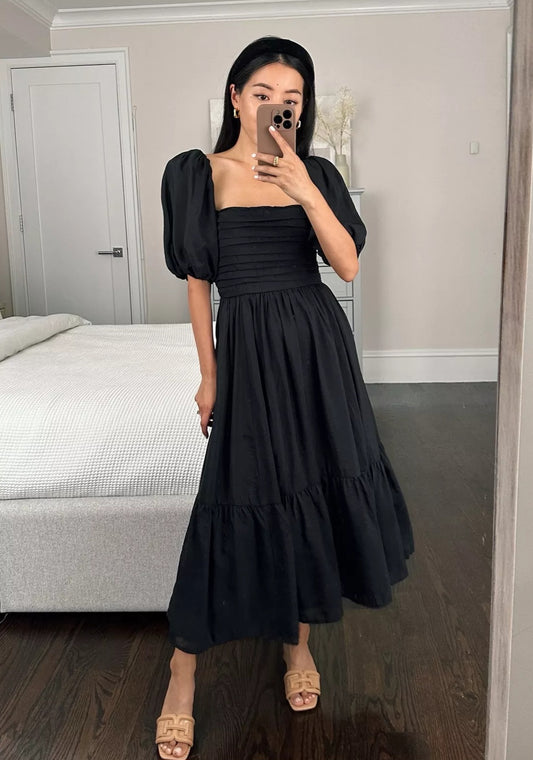 ABERCROMBI✨️ & FITCH
Emerson Puff Maxi- Day dress - black